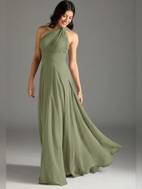 NWT AZAZIE "Charlize" Chiffon Gown Dress - Pistachio Green